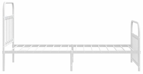 Metalni okvir kreveta uzglavlje i podnožje bijeli 100x190 cm - Bijela / 100 x 190 cm