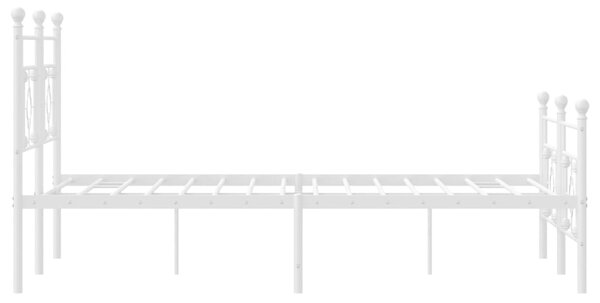 Metalni okvir kreveta uzglavlje i podnožje bijeli 160x200 cm - Bijela / 160 x 200 cm