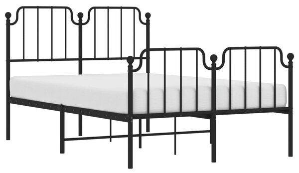 Metalni okvir kreveta s uzglavljem i podnožjem crni 120x200 cm - Crna / 120 x 200 cm