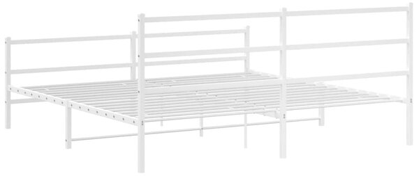 Metalni okvir kreveta uzglavlje i podnožje bijeli 193 x 203 cm - Bijela / 193 x 203 cm