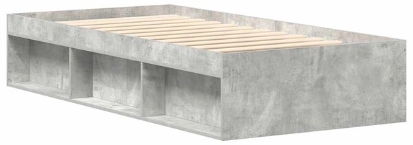 Okvir kreveta boja betona 75 x 190 cm mali za jednu osobu - Siva / 75 x 190 cm