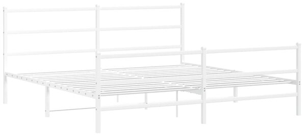 Metalni okvir kreveta uzglavlje i podnožje bijeli 193 x 203 cm - Bijela / 193 x 203 cm
