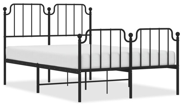Metalni okvir kreveta s uzglavljem i podnožjem crni 120x200 cm - Crna / 120 x 200 cm