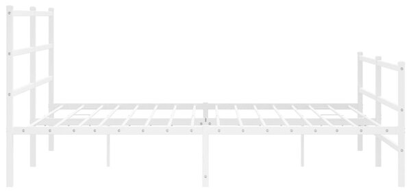 Metalni okvir kreveta uzglavlje i podnožje bijeli 193 x 203 cm - Bijela / 193 x 203 cm
