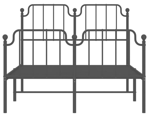 Metalni okvir kreveta s uzglavljem i podnožjem crni 120x200 cm - Crna / 120 x 200 cm