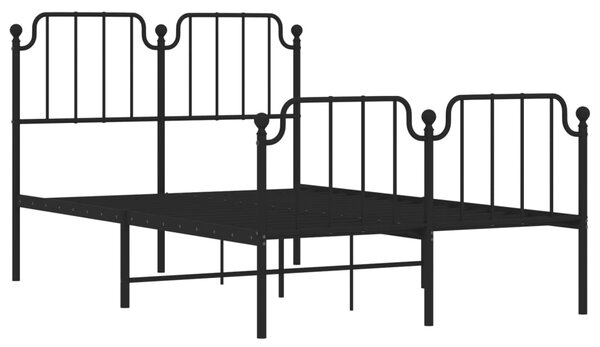 Metalni okvir kreveta s uzglavljem i podnožjem crni 120x200 cm - Crna / 120 x 200 cm