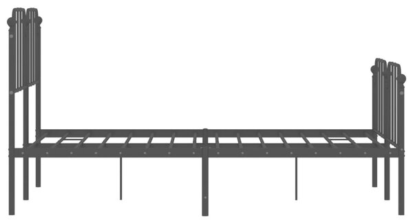 Metalni okvir kreveta s uzglavljem i podnožjem crni 120x200 cm - Crna / 120 x 200 cm