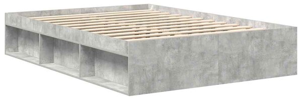 Okvir kreveta siva boja betona 150 x 200 cm veliki bračni - Siva / 150 x 200 cm