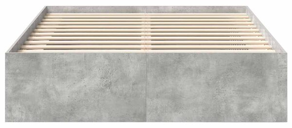 Okvir kreveta siva boja betona 150 x 200 cm veliki bračni - Siva / 150 x 200 cm