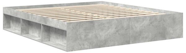 Okvir kreveta siva boja betona 180 x 200 cm veliki bračni - Siva / 180 x 200 cm