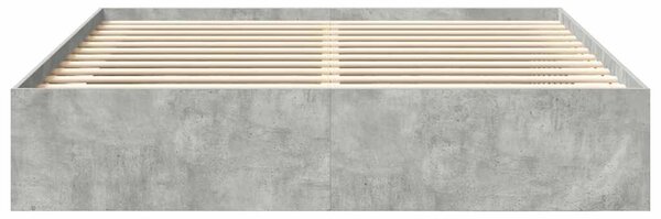 Okvir kreveta siva boja betona 180 x 200 cm veliki bračni - Siva / 180 x 200 cm