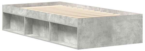 Okvir kreveta boja betona 75 x 190 cm mali za jednu osobu - Siva / 75 x 190 cm