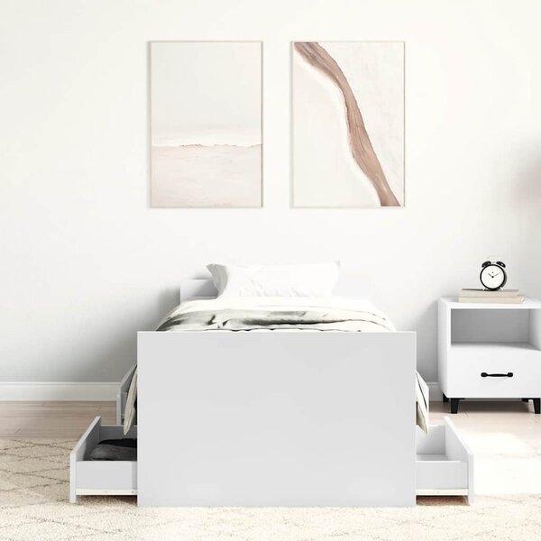 Okvir kreveta s uzglavljem i podnožjem bijeli 100 x 200 cm - Bijela / 100 x 200 cm