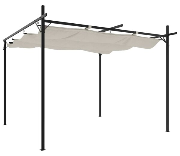 Pergola s pomičnim krovom krem 295 x 292 x 230 cm - Krema / 295 x 292 x 230 cm