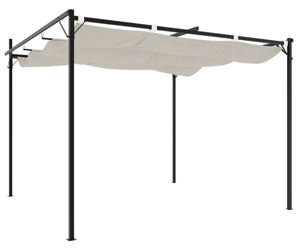 Pergola s pomičnim krovom krem 295 x 292 x 230 cm - Krema / 295 x 292 x 230 cm