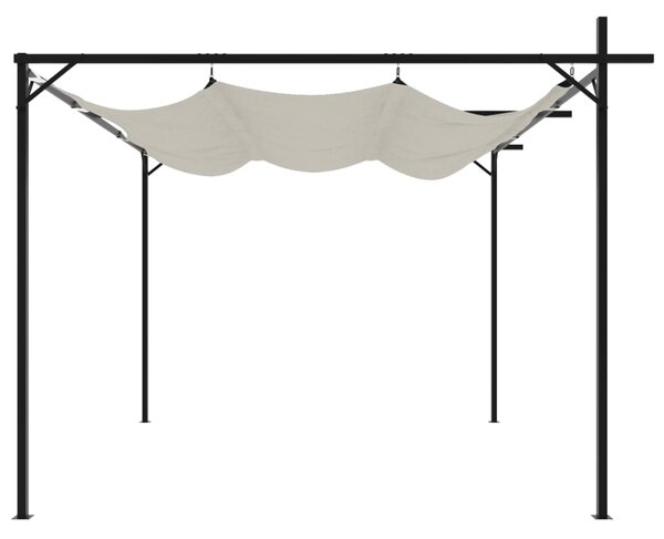 Pergola s pomičnim krovom krem 295 x 292 x 230 cm - Krema / 295 x 292 x 230 cm