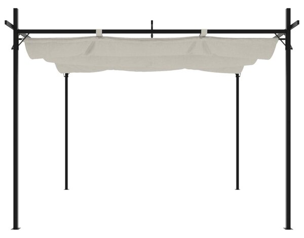 Pergola s pomičnim krovom krem 295 x 292 x 230 cm - Krema / 295 x 292 x 230 cm