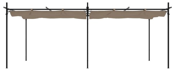 Pergola s pomičnim krovom smeđesiva 589x292x230 cm - Tupe / 589 x 292 x 230 cm