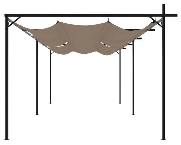 Pergola s pomičnim krovom smeđesiva 589x292x230 cm - Tupe / 589 x 292 x 230 cm