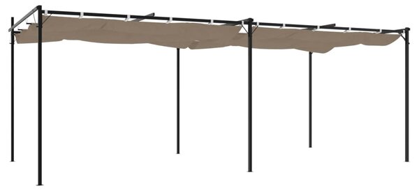 Pergola s pomičnim krovom smeđesiva 589x292x230 cm - Tupe / 589 x 292 x 230 cm