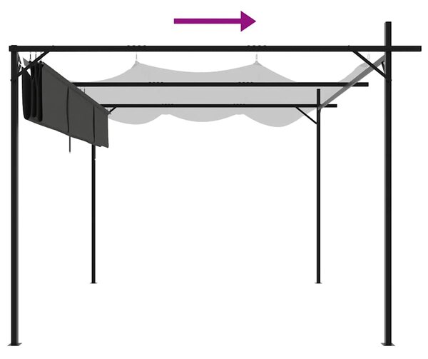 Pergola s pomičnim krovom antracit 295 x 292 x 230 cm - Antracitno siva / 295 x 292 x 230 cm