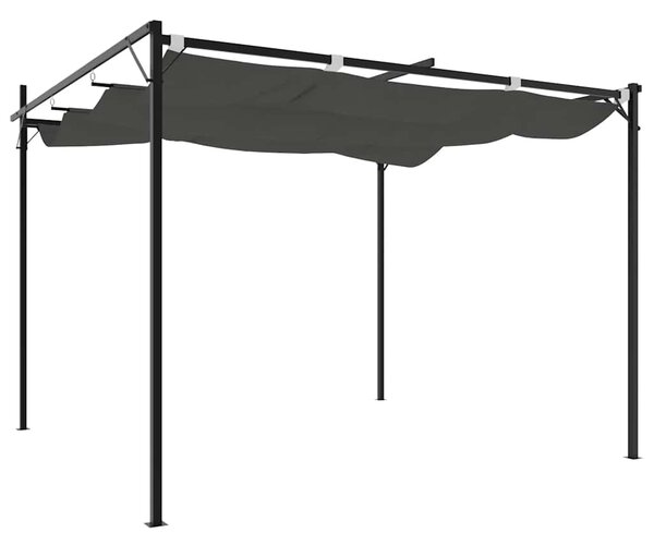 Pergola s pomičnim krovom antracit 295 x 292 x 230 cm - Antracitno siva / 295 x 292 x 230 cm