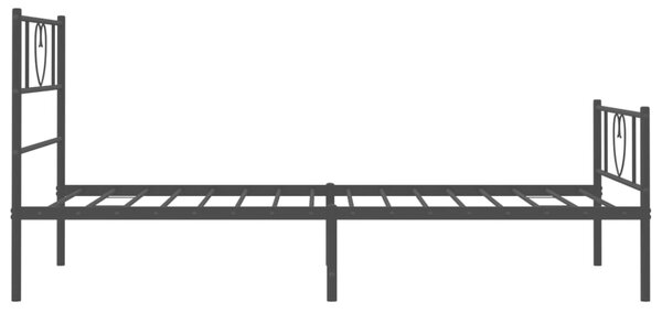Metalni okvir kreveta uzglavlje i podnožje crni 90x190 cm - Crna / 90 x 190 cm