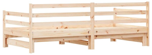 Dnevni krevet na razvlačenje 90 x 200 cm od masivne borovine - Smeđa / 90 x 200 cm