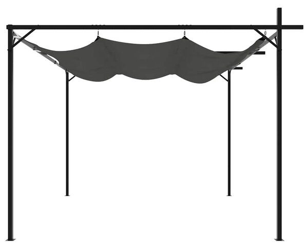 Pergola s pomičnim krovom antracit 295 x 292 x 230 cm - Antracitno siva / 295 x 292 x 230 cm