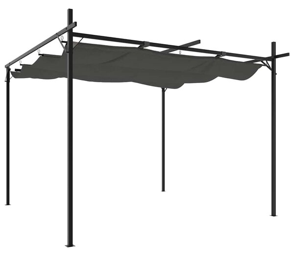 Pergola s pomičnim krovom antracit 295 x 292 x 230 cm - Antracitno siva / 295 x 292 x 230 cm