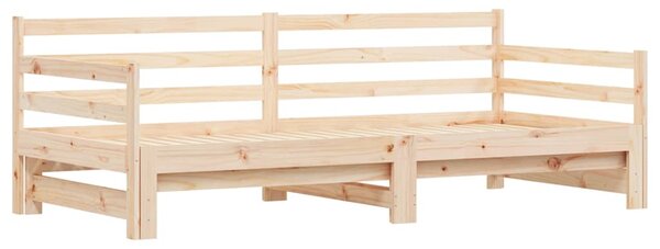 Dnevni krevet na razvlačenje 90 x 200 cm od masivne borovine - Smeđa / 90 x 200 cm