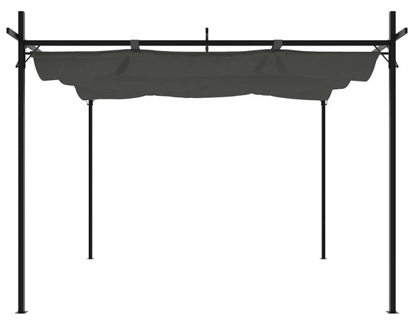 Pergola s pomičnim krovom antracit 295 x 292 x 230 cm - Antracitno siva / 295 x 292 x 230 cm