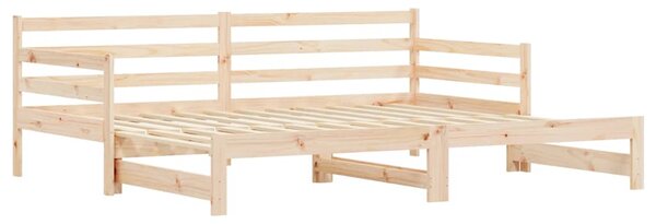 Dnevni krevet na razvlačenje 90 x 200 cm od masivne borovine - Smeđa / 90 x 200 cm