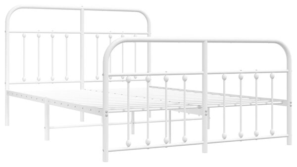 Metalni okvir kreveta uzglavlje i podnožje bijeli 140 x 190 cm - Bijela / 140 x 190 cm