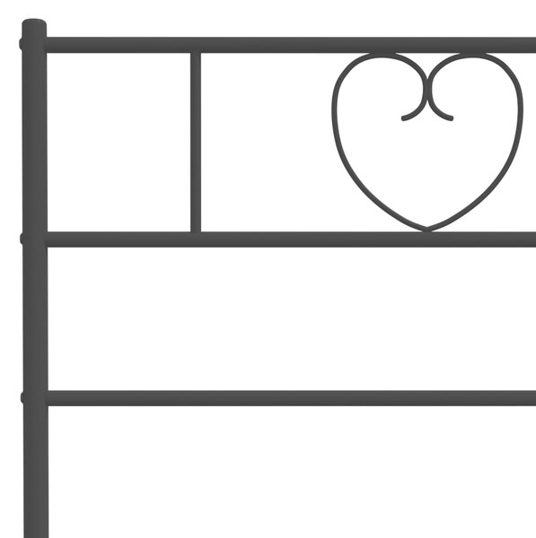 Metalni okvir kreveta uzglavlje i podnožje crni 90x190 cm - Crna / 90 x 190 cm