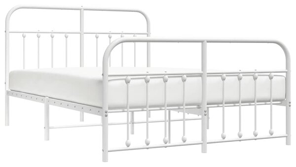 Metalni okvir kreveta uzglavlje i podnožje bijeli 140 x 190 cm - Bijela / 140 x 190 cm