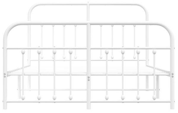 Metalni okvir kreveta uzglavlje i podnožje bijeli 140 x 190 cm - Bijela / 140 x 190 cm