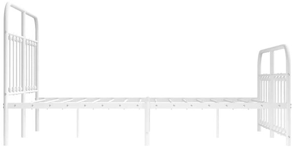 Metalni okvir kreveta uzglavlje i podnožje bijeli 140 x 190 cm - Bijela / 140 x 190 cm