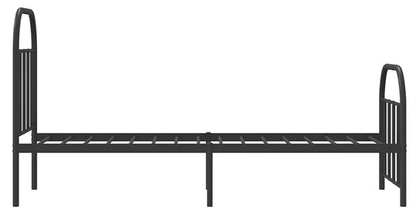 Metalni okvir kreveta uzglavlje i podnožje crni 75x190 cm - Crna / 75 x 190 cm