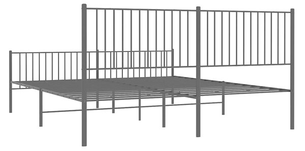 Metalni okvir kreveta uzglavlje i podnožje crni 193x203 cm - Crna / 193 x 203 cm