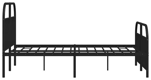 Metalni okvir kreveta uzglavlje i podnožje crni 150x200 cm - Crna / 150 x 200 cm