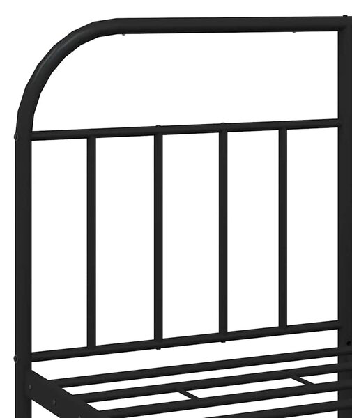 Metalni okvir kreveta uzglavlje i podnožje crni 150x200 cm - Crna / 150 x 200 cm