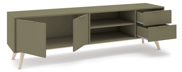 Zelena TV komoda u mat dekoru 180x53x40 cm Campus – Marckeric