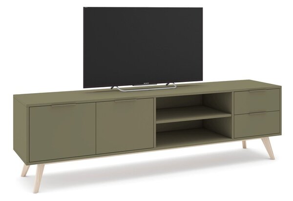 Zelena TV komoda u mat dekoru 180x53x40 cm Campus – Marckeric