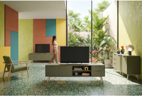 Zelena komoda u mat dekoru 140x81x40 cm Campus – Marckeric