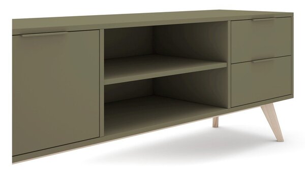 Zelena TV komoda u mat dekoru 180x53x40 cm Campus – Marckeric