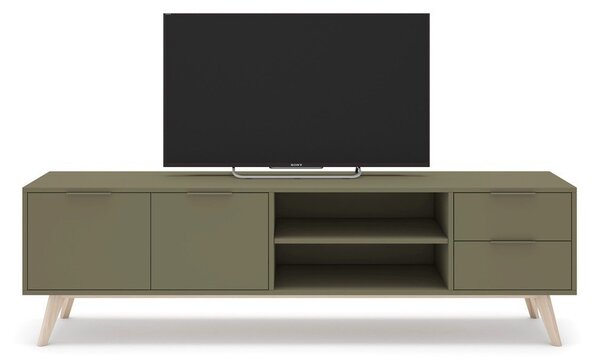 Zelena TV komoda u mat dekoru 180x53x40 cm Campus – Marckeric