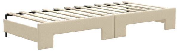 Dnevni krevet na razvlačenje s ladicama krem 80x200 cm tkanina - Krema / 80 x 200 cm