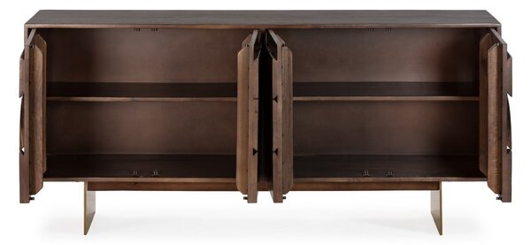 Smeđa komoda od masivnog manga 165x76x40 cm Trisha – MOME