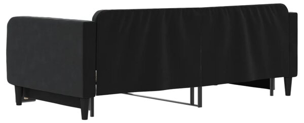 Dnevni krevet na razvlačenje crni 100 x 200 cm baršunasti - Crna / 100 x 200 cm